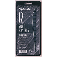 Alphacolor Char-Kole Pastels Set/12, Black