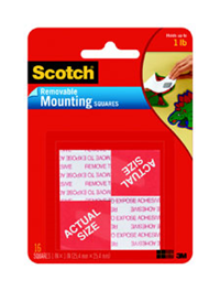 3M Mounting Foam Squares Removebale Black 16 Pack