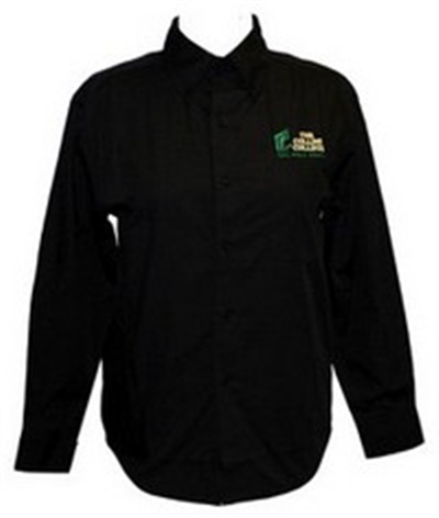 Collins College Port Authority Super Pro Twill Shirt L/S Black