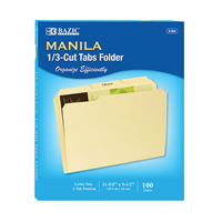 Bazic 1/3 Cut Letter Size Manila Folder 100/Box Sold By Box