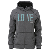 *Close Out: Womens Zip Full Hood Charcoal Heather