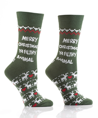Women's Crew Sock Holiday Fetch