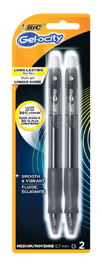 Bic Gelocity Rt. Quick Dry Black 2 Carded