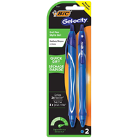 Bic Gelocity Rt. Quick Dry Blue 2 Carded