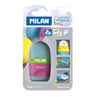 Milan Capsule Mix Single Hole Sharpener With Eraser Carded