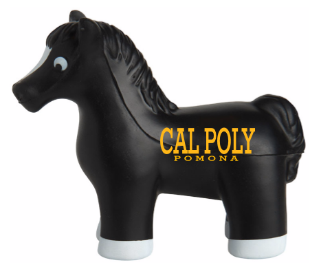 Stress Ball Horse Imprinted Cal Poly Pomona Black (SKU 124409551009)