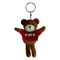 Key Ring Bear Santa CPP Snowflakes Red