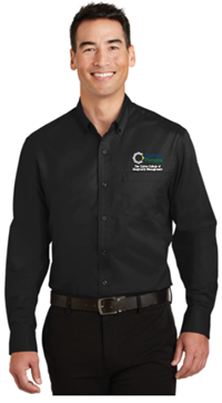 Collins College Port Authority Super Pro Twill Shirt L/S Black