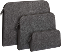 Zip Pocket Felt 14 X 11 Dark Grey