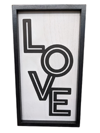Wooden Framed Plaque - Love