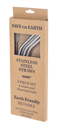 *Stainless Teel Straws Curved Or Straight