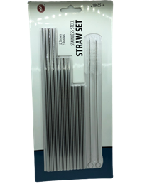 *Straw Stainless Steel Set 12Pk