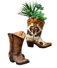 Cowboy Boot Vase