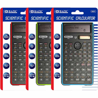 Bazic 240 Function Fancy Color Scientific Calculator W/Slide-On Case ASST (1-Unit)