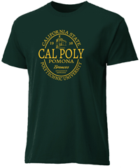 Tee Circle Logo Full Spell Ath Gold On Dark Green
