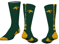 Socks Crew Elite Dark Green/Athletic Gold Logo On Sides Cal State Back