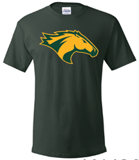 Value Tee Giant Bronco Head Dark Green