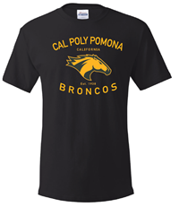 Value Tee Classic Design Cal Poly Pomona Over California Over Horse Head Black