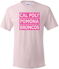 Tee Block Design Cal Poly Pomona Broncos Pink