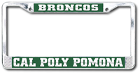 Alumni License Frame Broncos Polished Chrome 2 Hole