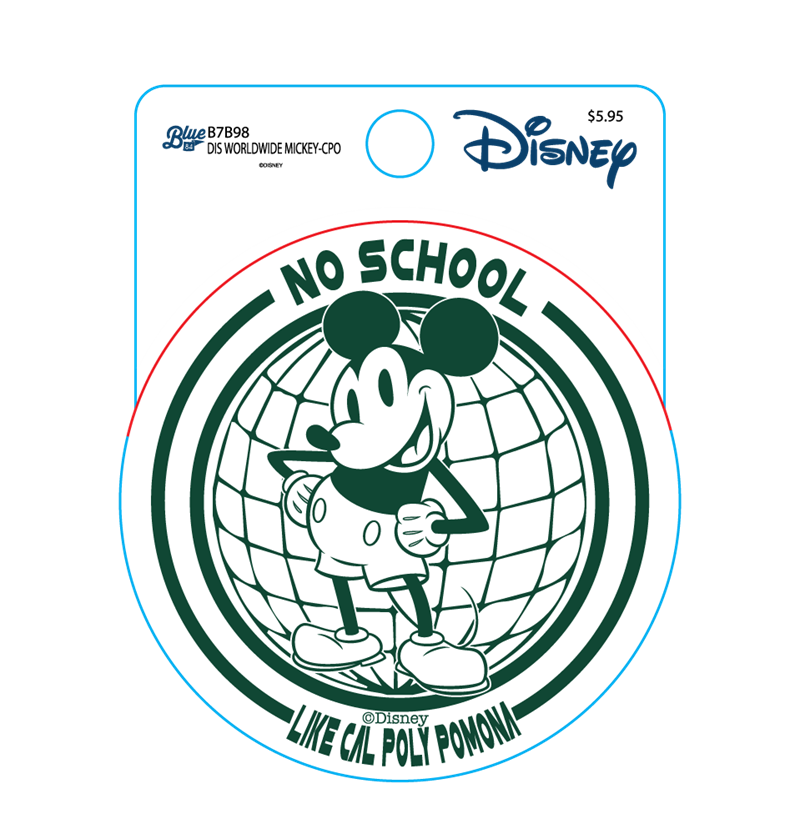 **New Item: Decal Disney No School Like Cal Poly W/Mickey Mouse (SKU 125987481335)