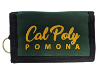 *New Item: ID Holder W/Keyring Dark Green W/Ath Gold  Cal Poly Pomona