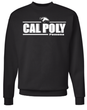 Value Crew Horse Head Over Cal Poly Pomona Lines Dark Black (SKU 125996221425)