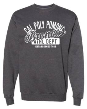 Value Crew Cal Poly Pomona Arched Over Bronco Script Ath Dept Charcoal (SKU 125998061425)