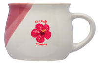 Mug Two-Tone Drip Glazed W/Hibiscus Pink 12 Oz