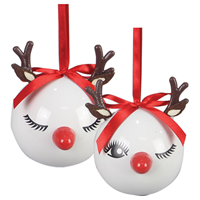 4" Led Christmas Reindeer Ornaments
