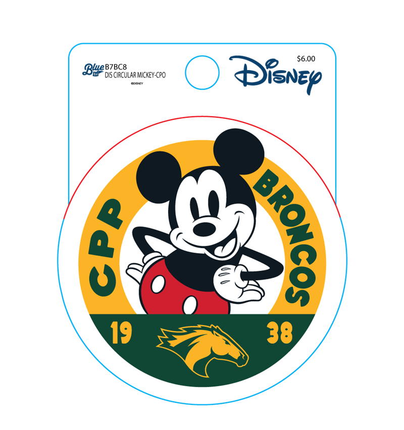 Decal B84 Disney CPP Broncos W/Mickey Mouse Circle (SKU 126086381436)