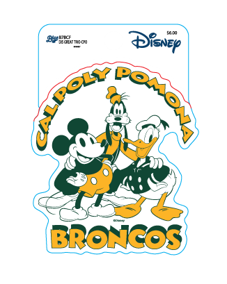 **New Item: Decal Disney Tri Mickey Goofy Donald Over Broncos (SKU 126086521335)