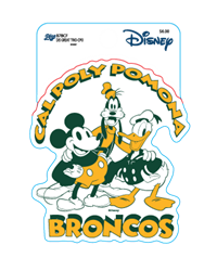 Decal B84 Disney Tri Mickey Goofy Donald Over Broncos