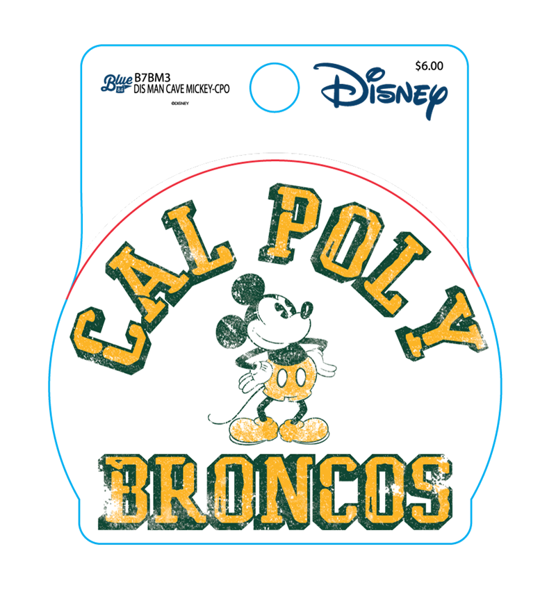 Decal B84 Disney Cal Poly Pomona Arched Over Mickey & Broncos (SKU 126087201436)