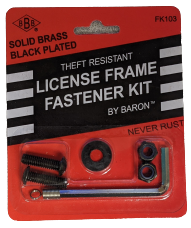 *Black License Frame Fastener Kit