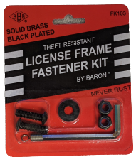  *Black License Frame Fastener Kit