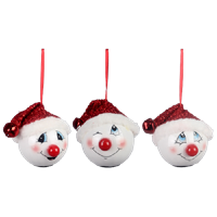 3.5" Snowman Christmas Ornament W/Lite-Up Nose