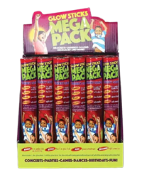 8" Glo Mega Glow Sticks, 24 Count Display