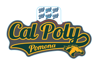 Decal Cal Poly Script Pomona In Tail Bronco Head