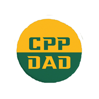 Dad Button 2 1/4 "Cpp Dad" Green/Gold