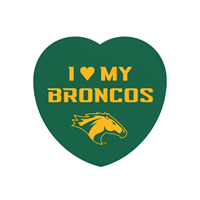 Button I Heart My Broncos Green/Gold