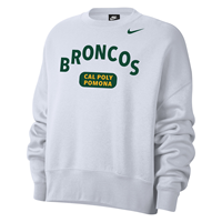Nike Ladies Crew Arched Broncos Over Classic Pill White