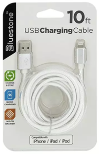 Bluestone Charge Cable 10' Apple Lighting White