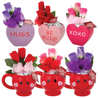 Valentine Gift W/Ceraic Mug/Vase Roses & Kisses