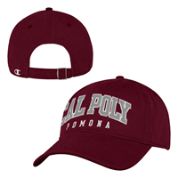  Cap Relaxed Twill Cal Poly Arched 3D Charcoal On White On Maroon