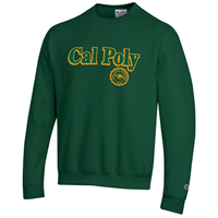 Crew Powerblend Cal Poly Over Faux Seal CPP 1938 Dk Green