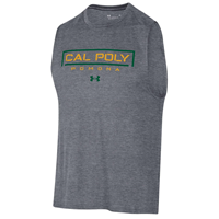 UA Tee Tech Sleeveless Cal Poly Pomona Carbon Heather
