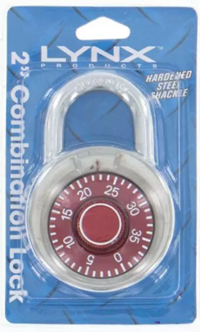 2" Combination Lock Hardened Steel Shackle