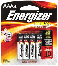 Energizer Alkaline AAA Batteries-4 Pack