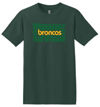 *New Item: Tee Repeating Broncos Two Color Logo Dark Green